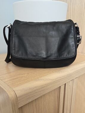 Derek Alexander Black Leather Crossbody Bag